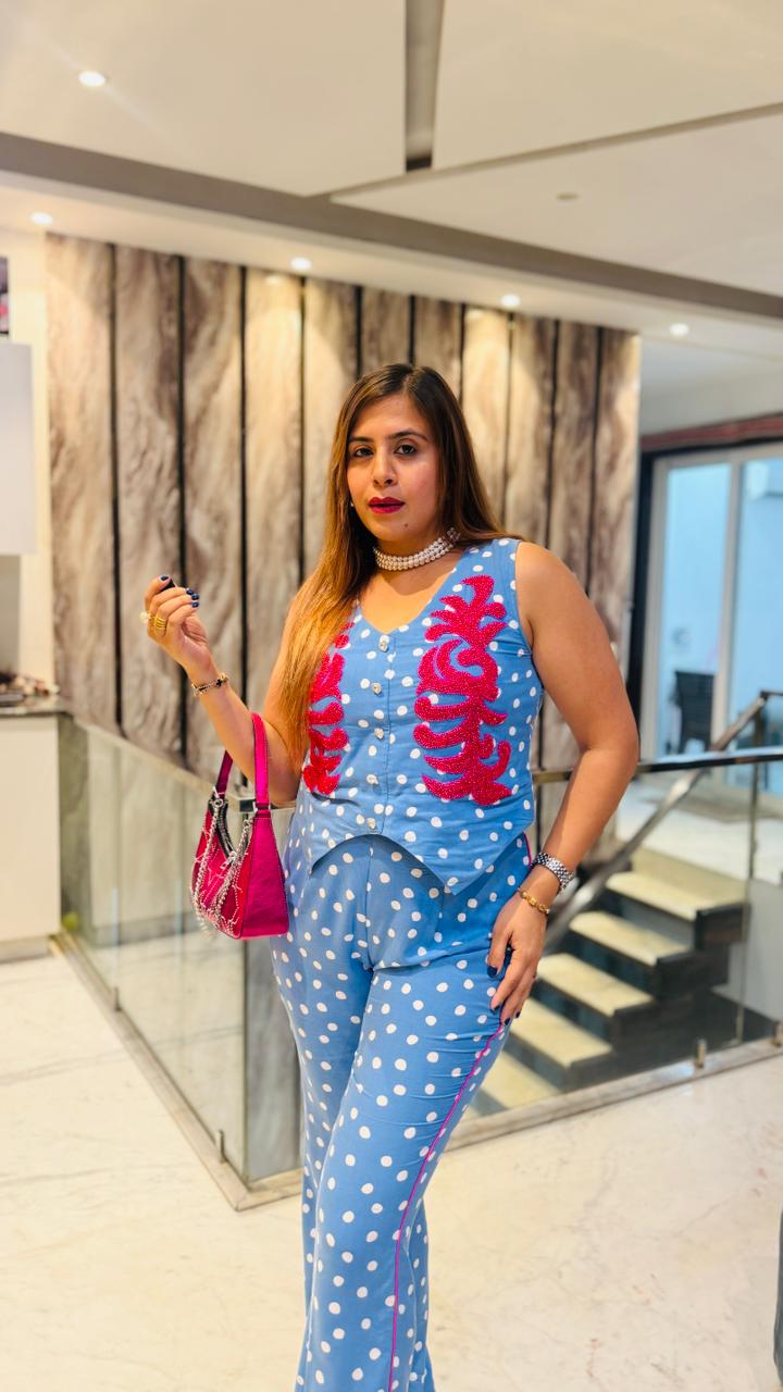 Blue Polka Mania | Lakhina Couture - Look 4