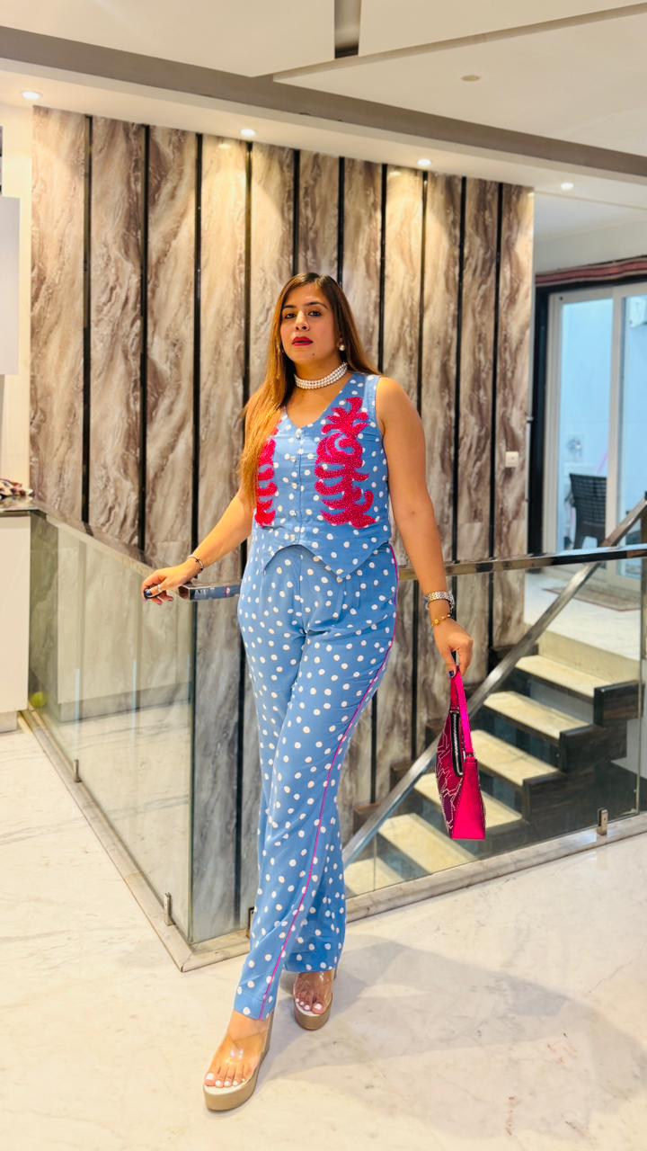 Blue Polka Mania | Lakhina Couture - Look 5
