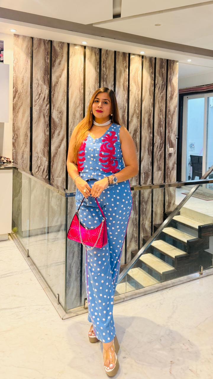 Blue Polka Mania | Lakhina Couture - Look 7