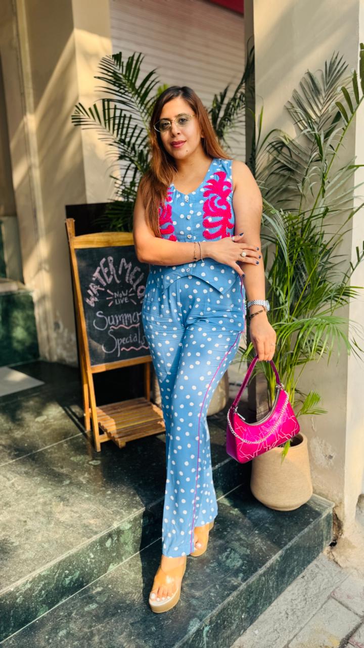 Blue Polka Mania | Lakhina Couture