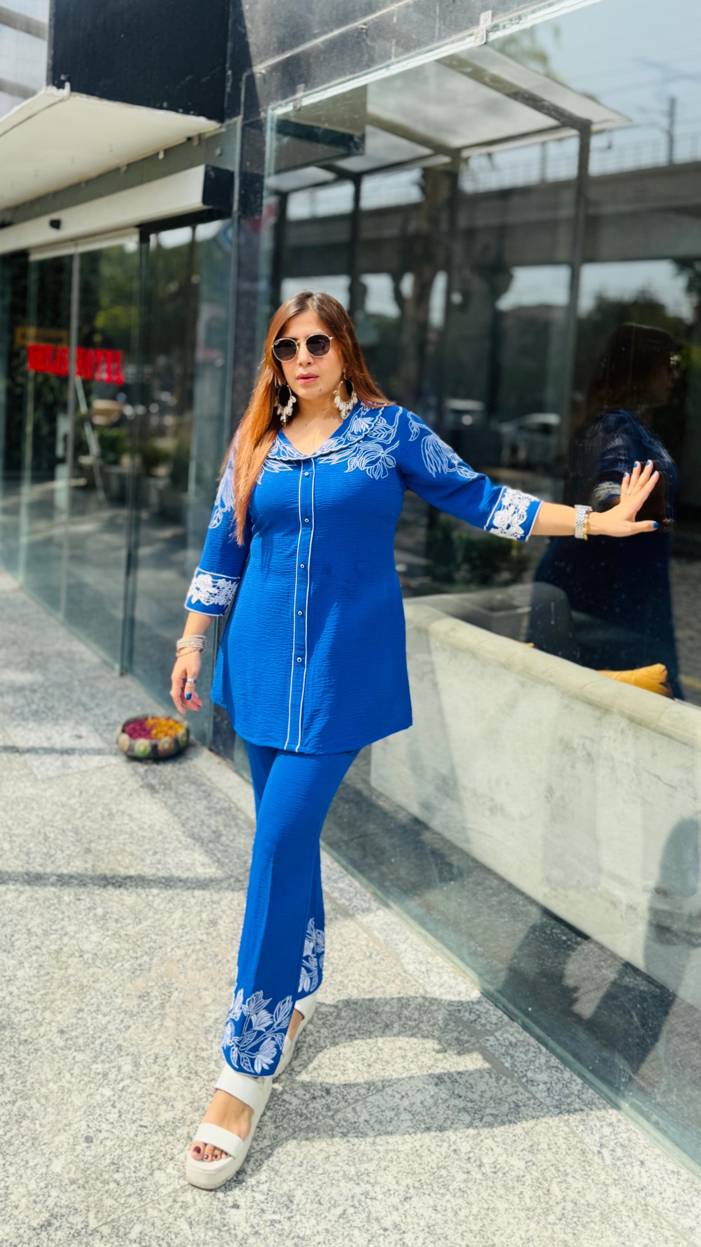 Cute Crushed Cotton Co-Ord | Lakhina Couture - Look 9