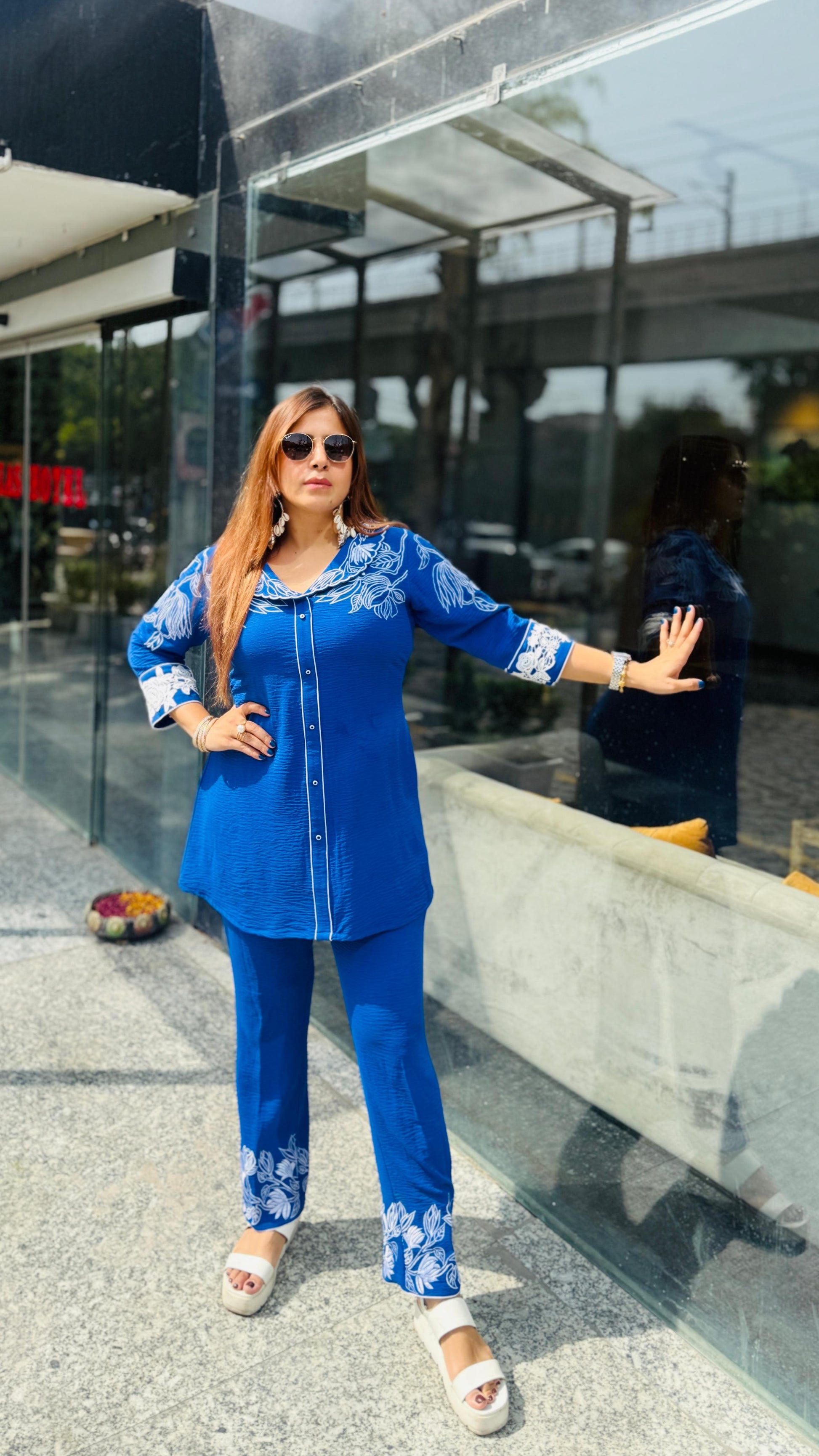 Cute Crushed Cotton Co-Ord | Lakhina Couture - Look 7