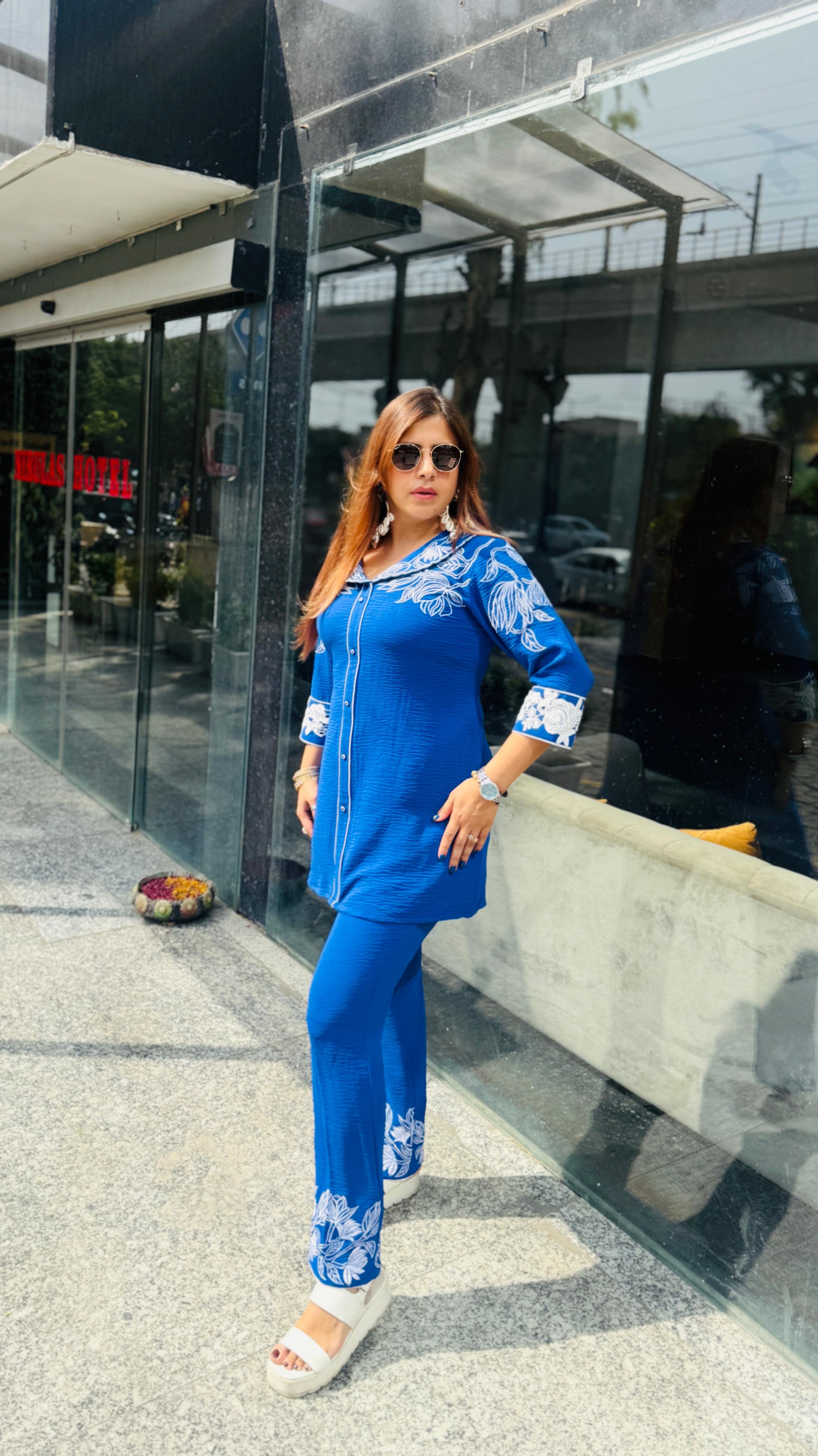 Cute Crushed Cotton Co-Ord | Lakhina Couture - Look 8