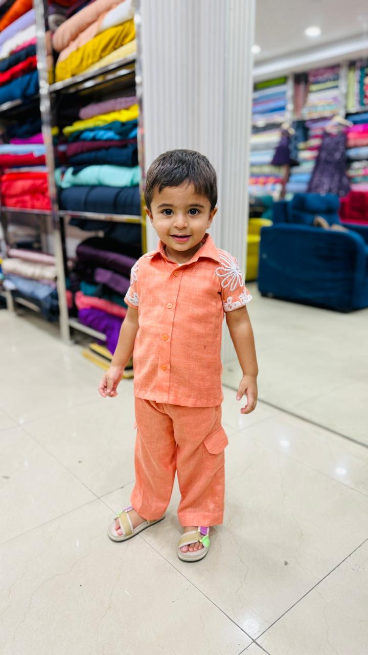 Peach Linen Toddler Co-Ord