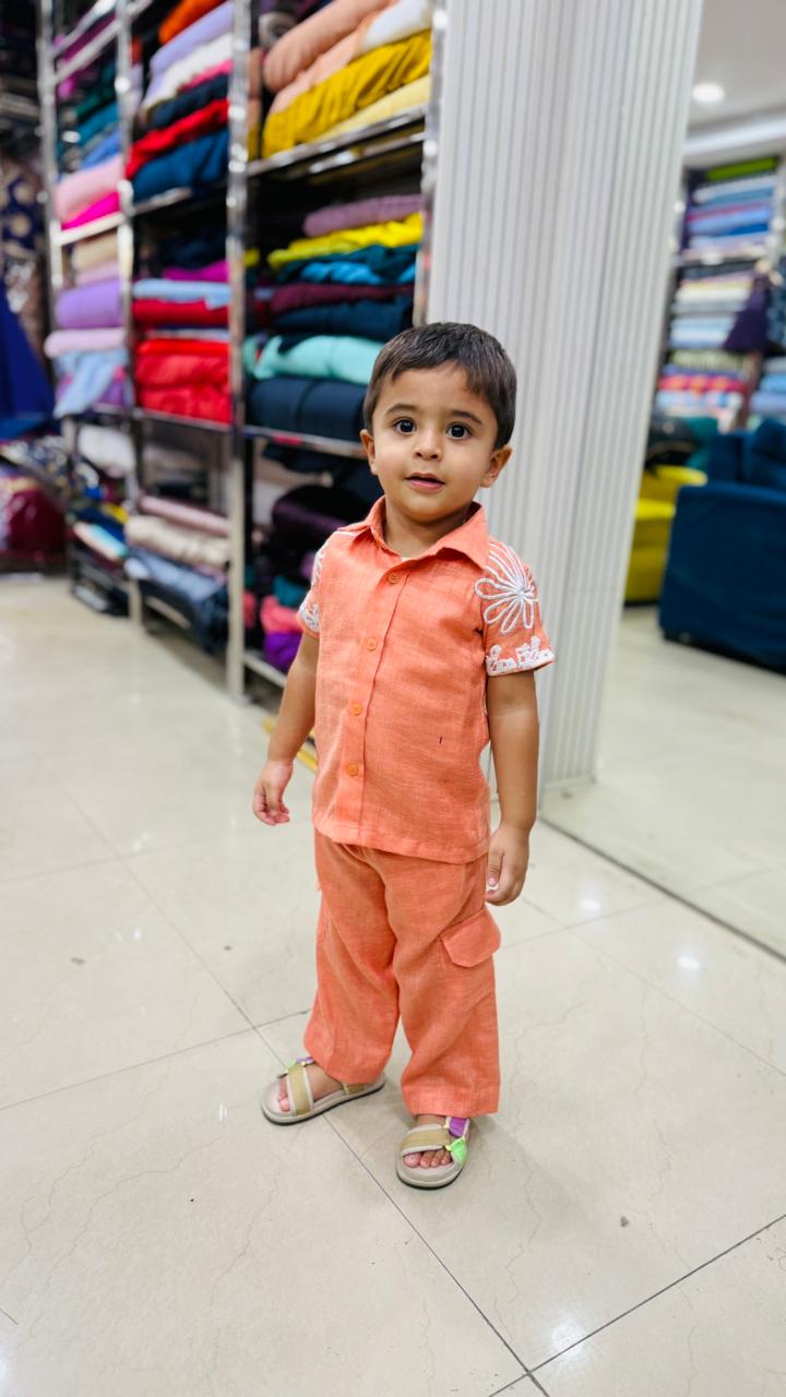 Peach Linen Toddler Co-Ord