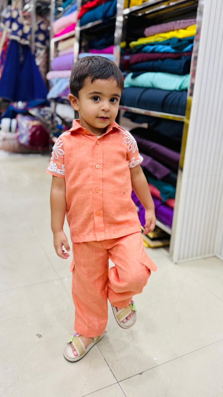 Peach Linen Toddler Co-Ord