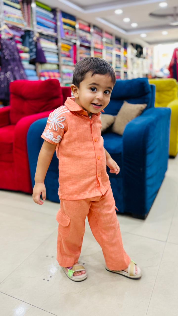 Peach Linen Toddler Co-Ord