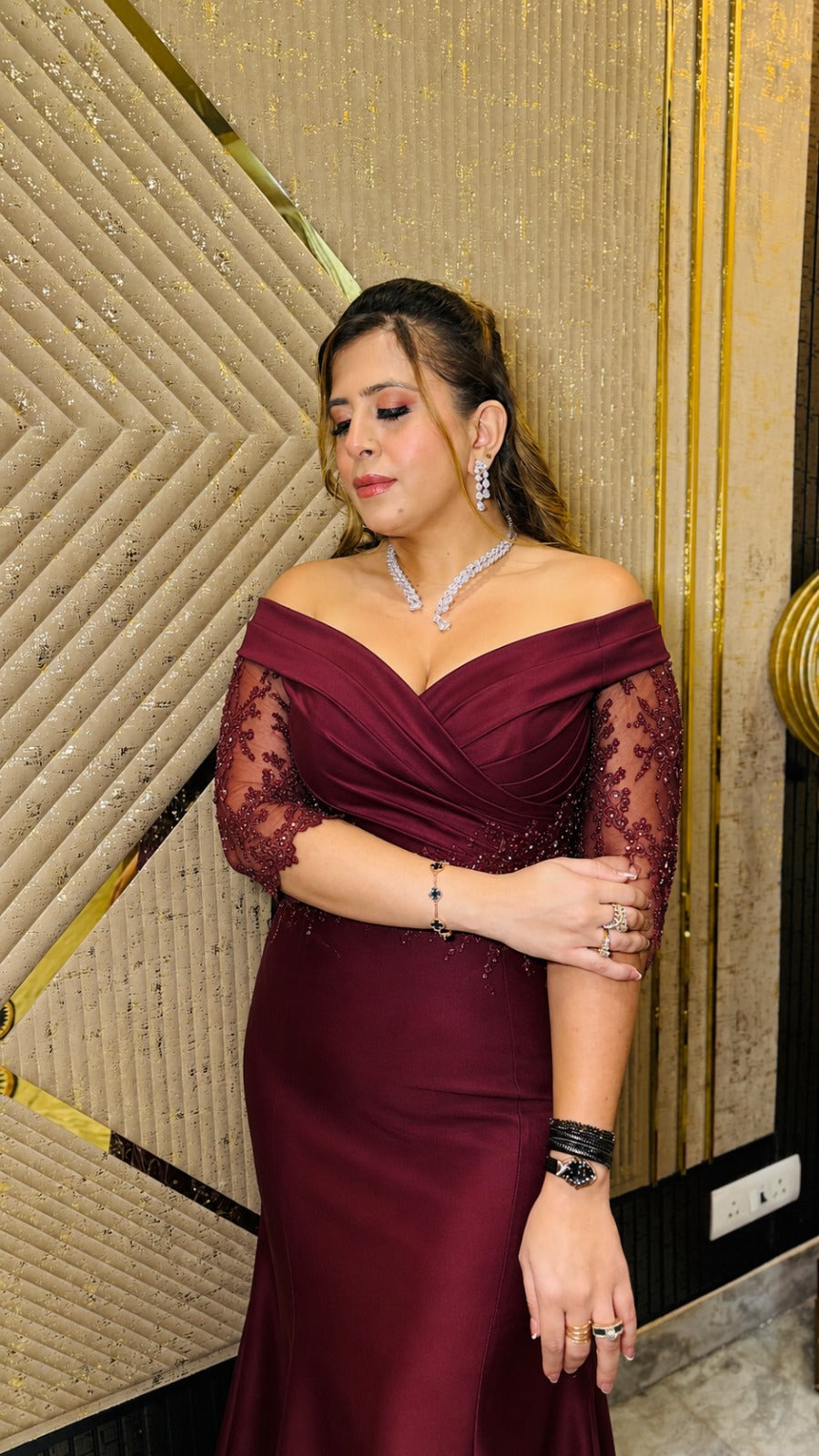 Wine Royale Mermaid Gown
