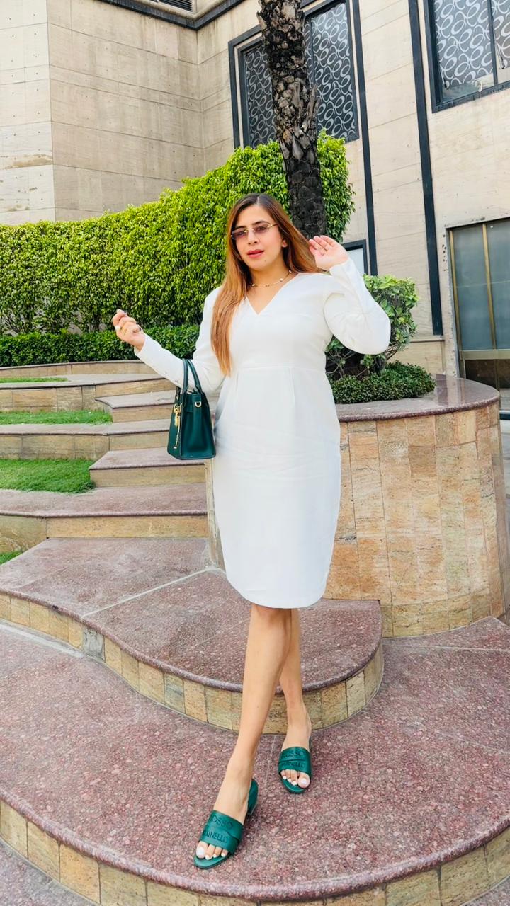 Paradise Solid White Midi