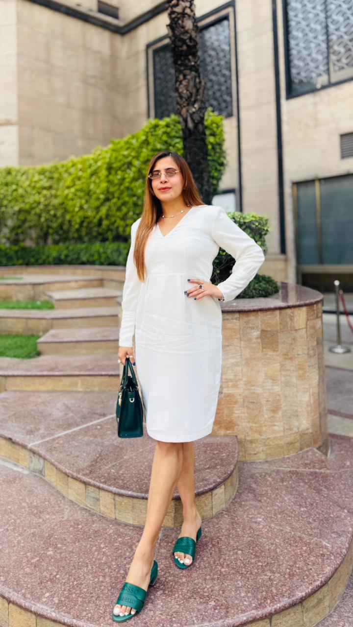 Paradise Solid White Midi