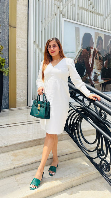 Paradise Solid White Midi