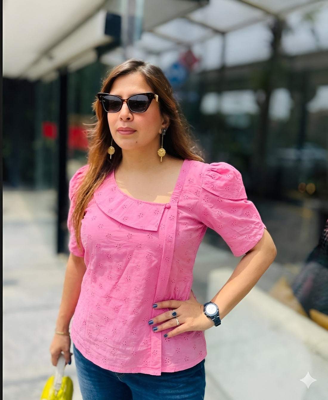 Pink Schiffli Top
