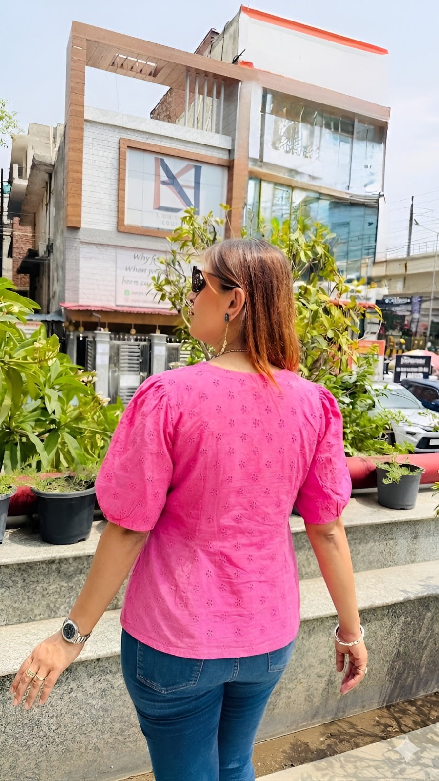 Pink Schiffli Top