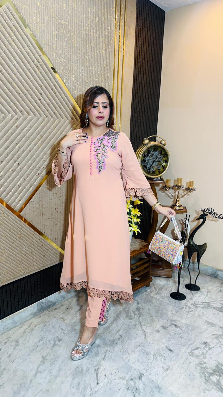 Peach Rakhi Suit