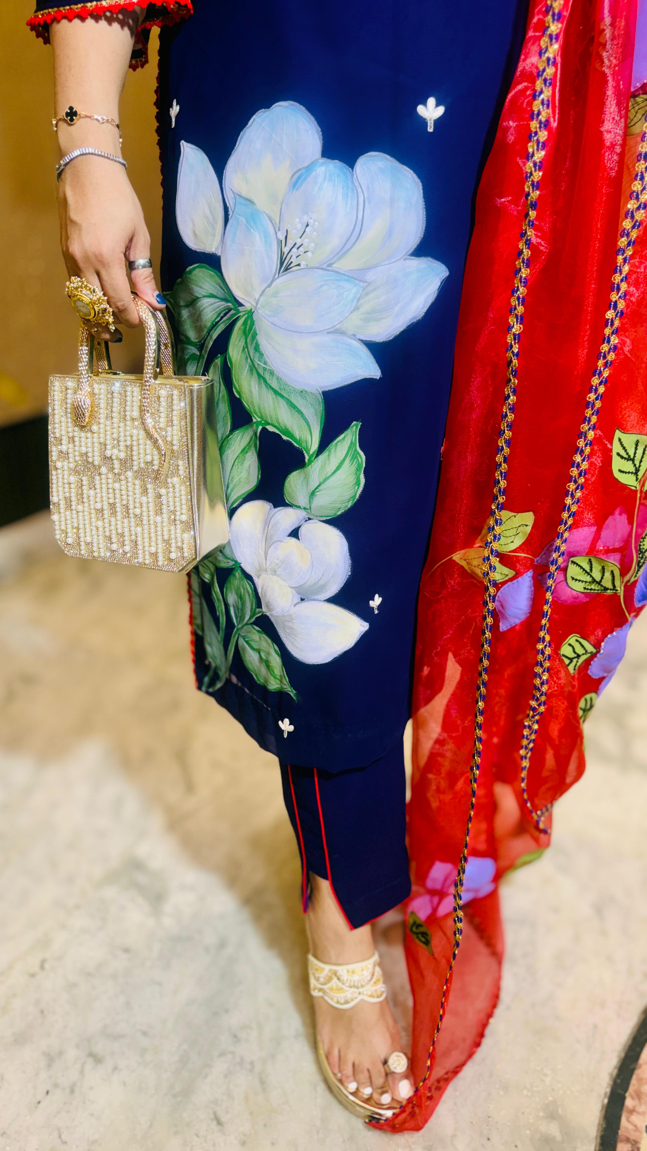 Purplicious Handpainted Suit