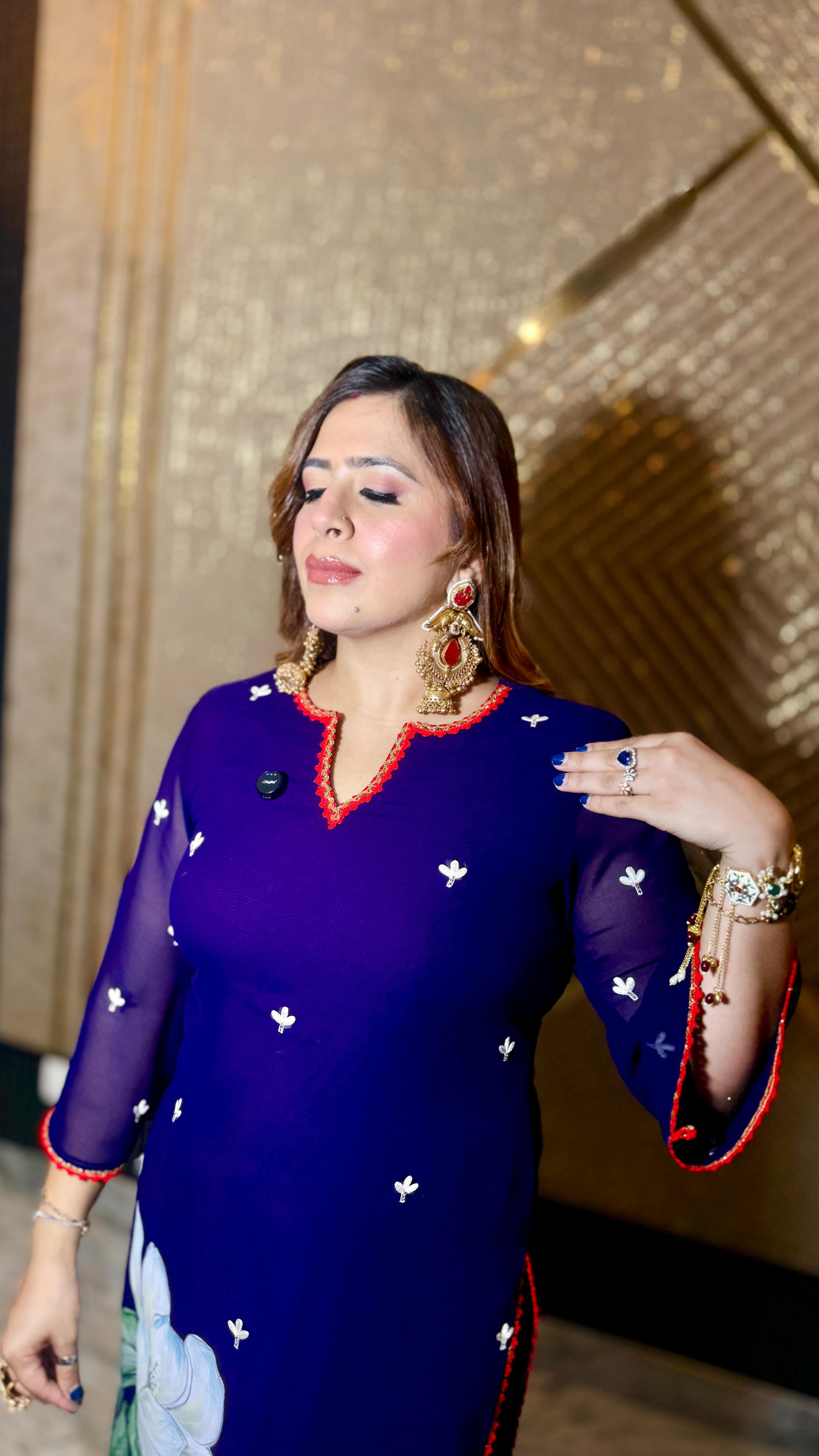 Purplicious Handpainted Suit
