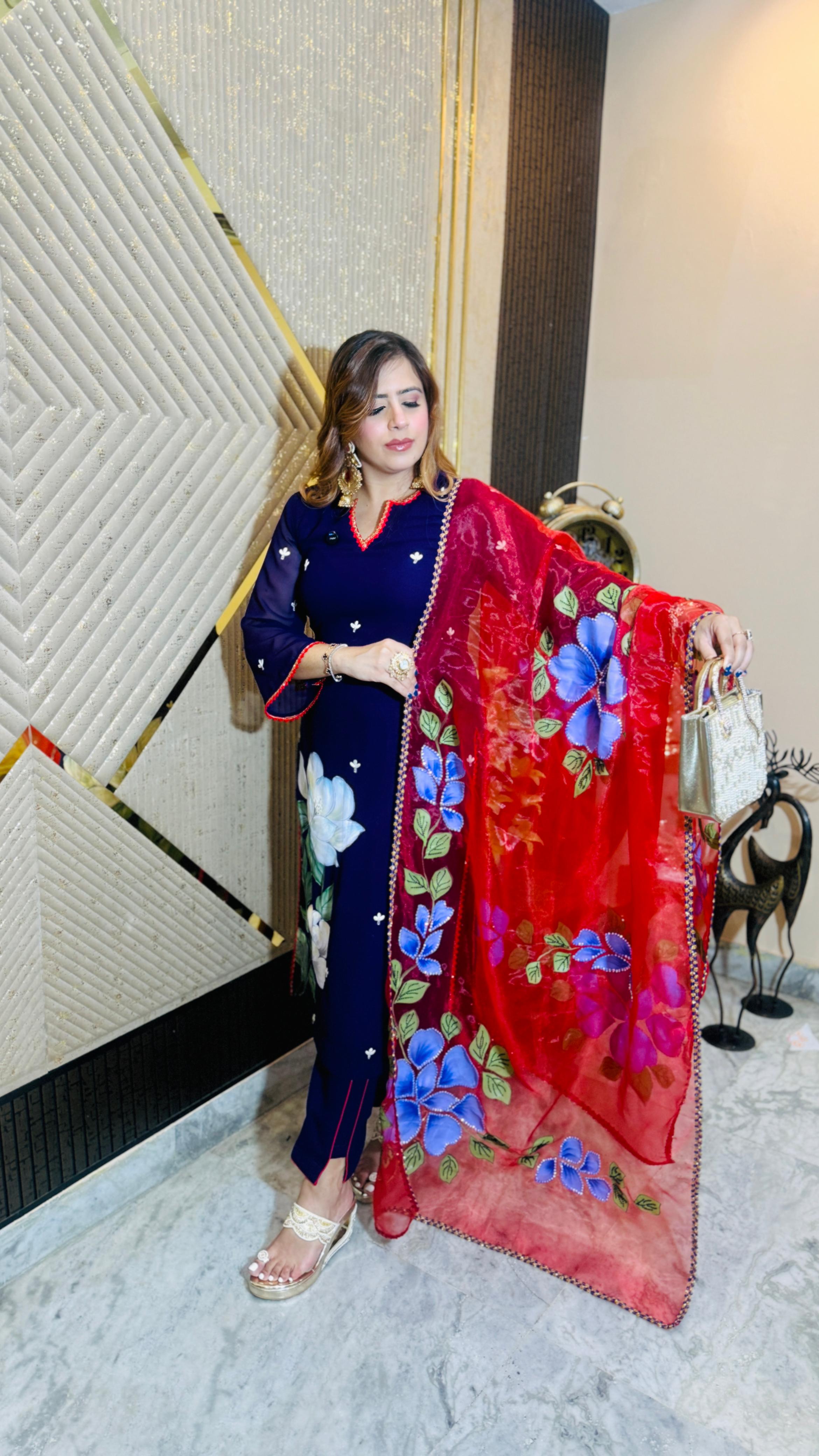 Purplicious Handpainted Suit