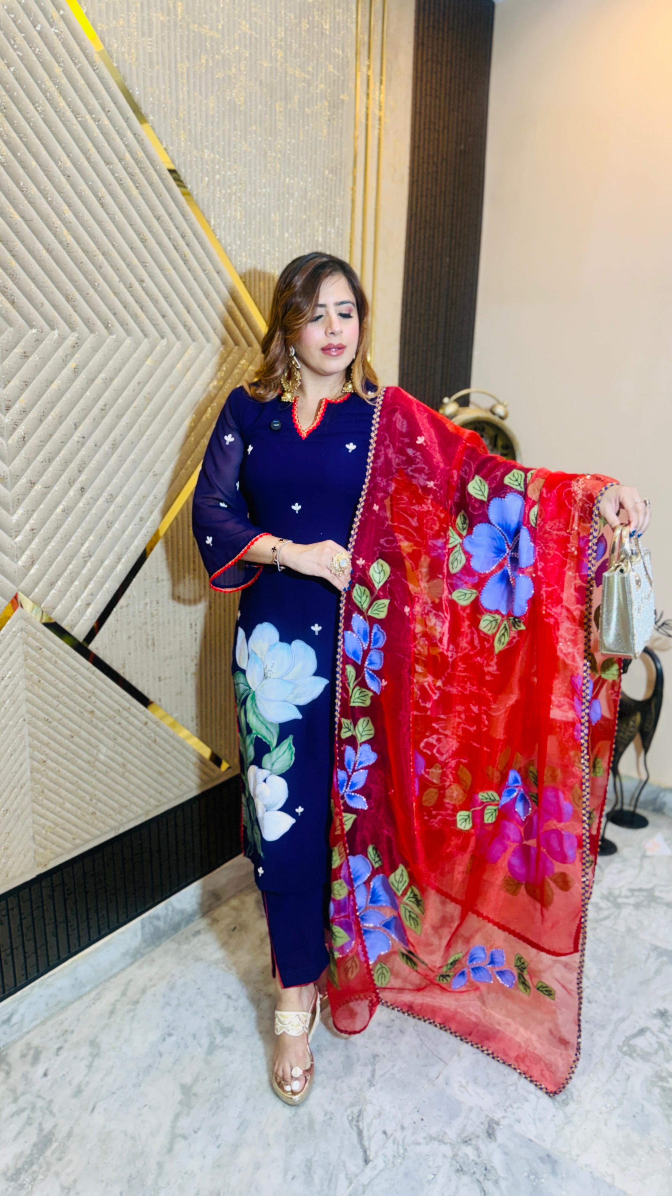 Purplicious Handpainted Suit