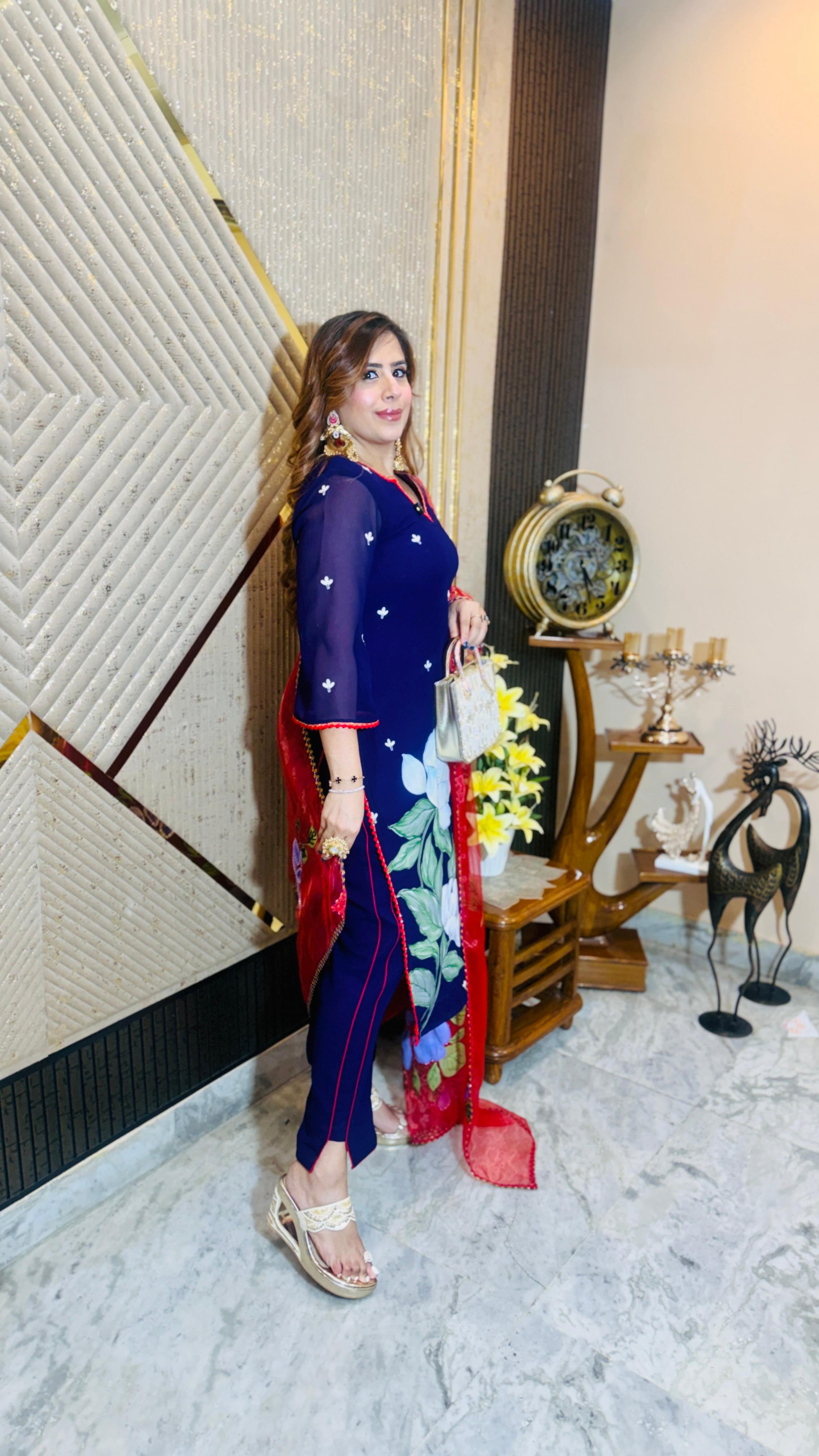 Purplicious Handpainted Suit