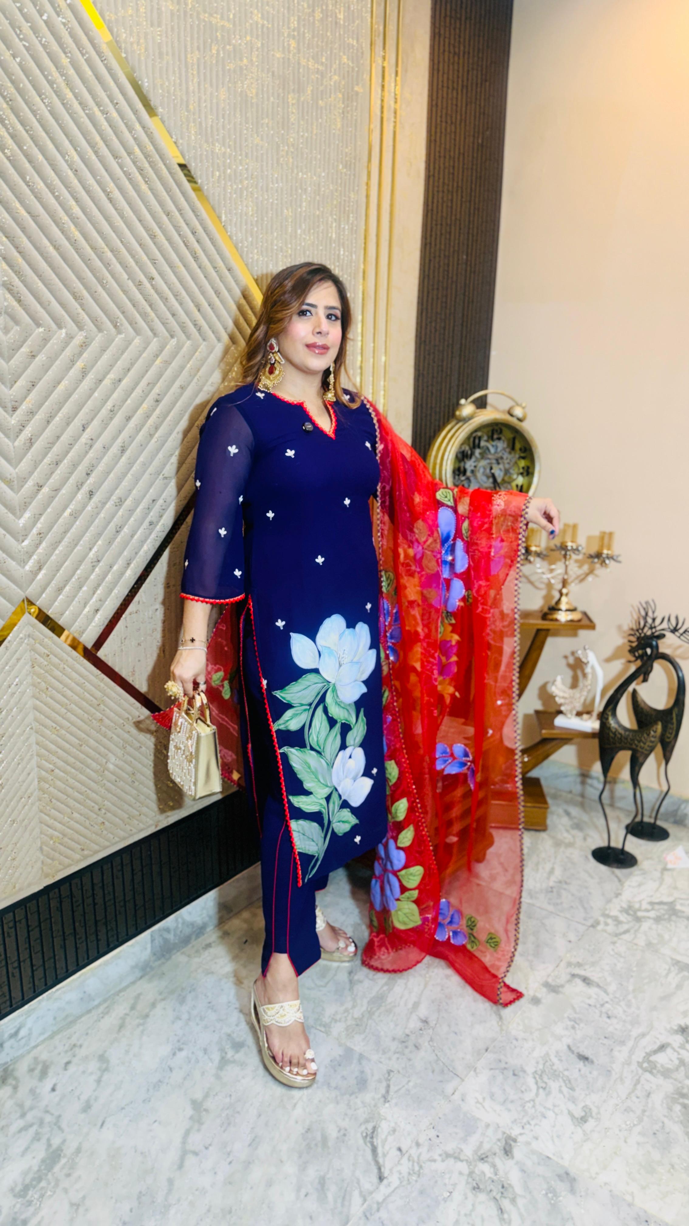 Purplicious Handpainted Suit