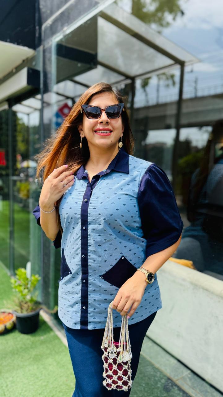Bleed Blue Cotton Shirt