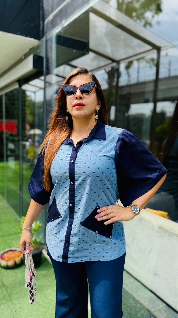 Bleed Blue Cotton Shirt
