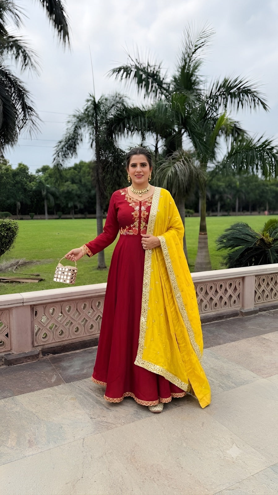 Maharani Maroon Anarkali Suit