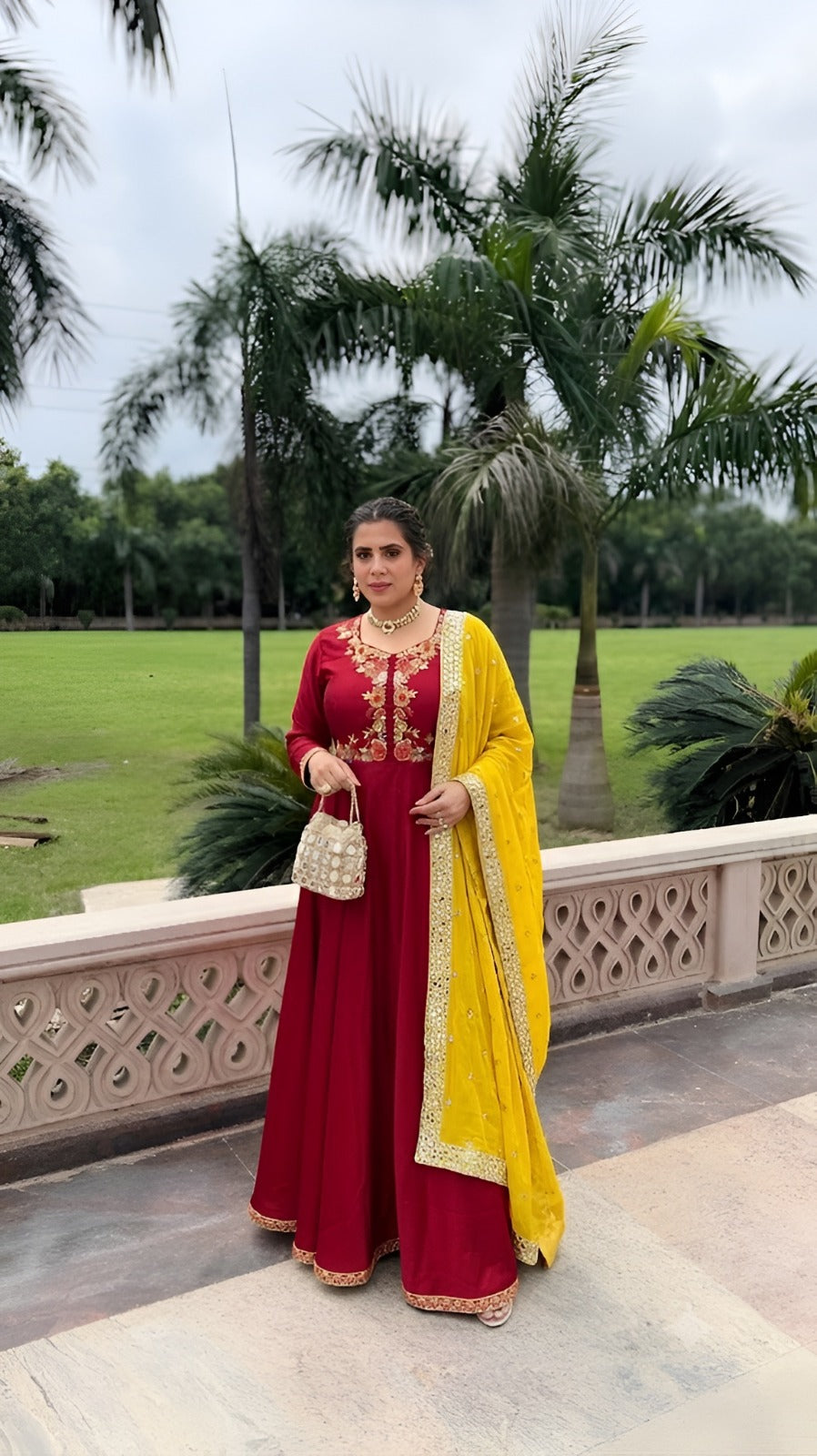 Maharani Maroon Anarkali Suit