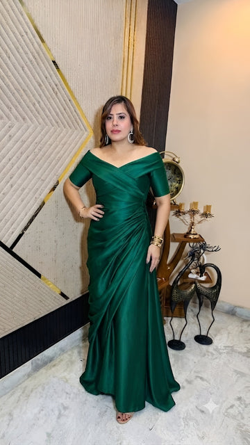 Regal Emerald Cocktail Gown