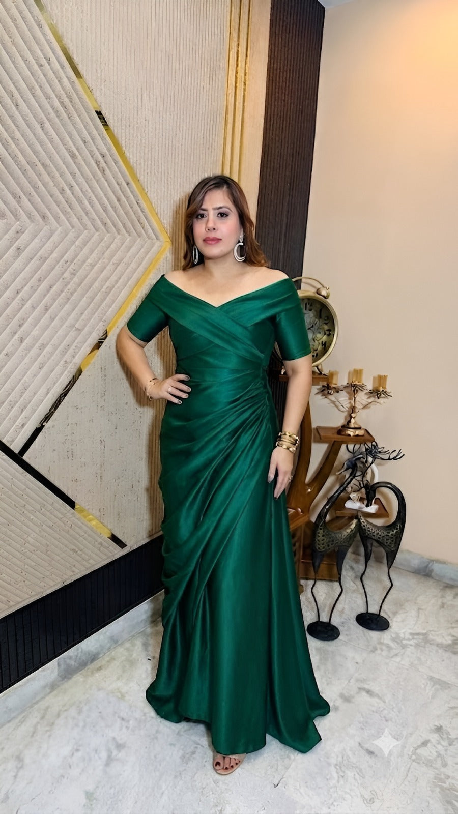 Regal Emerald Cocktail Gown
