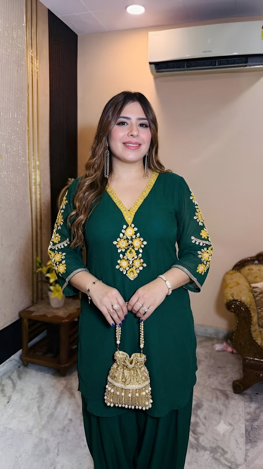 Green Farshi Salwar Co-Ord