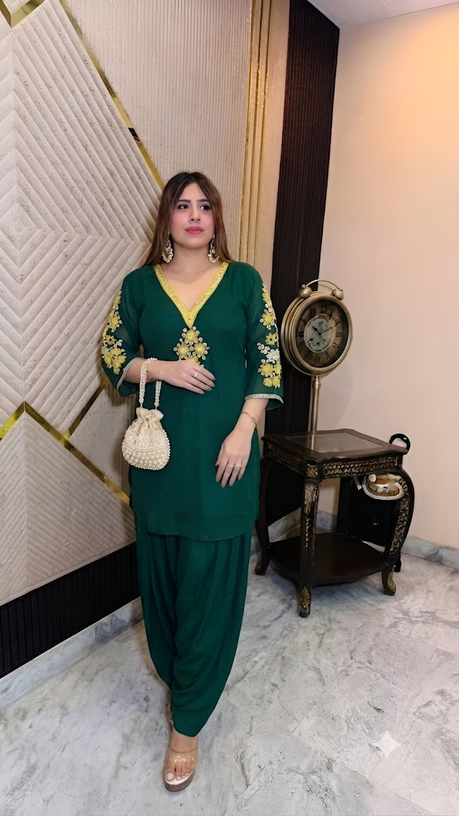 Green Farshi Salwar Co-Ord