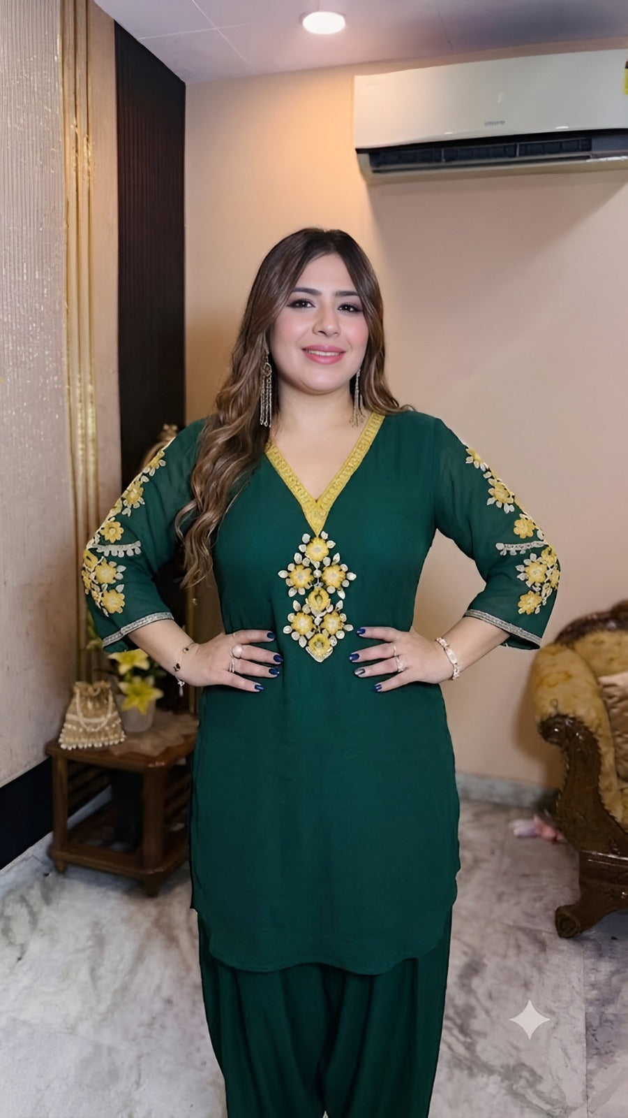Green Farshi Salwar Co-Ord