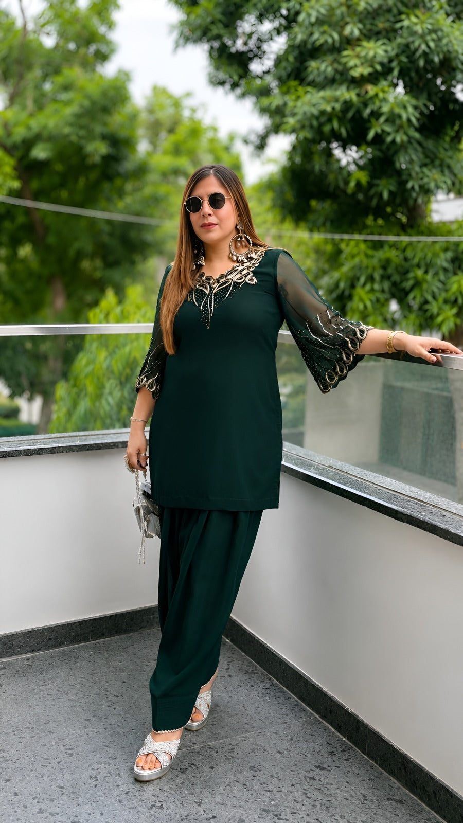 Green Farshi Salwar Co-Ord