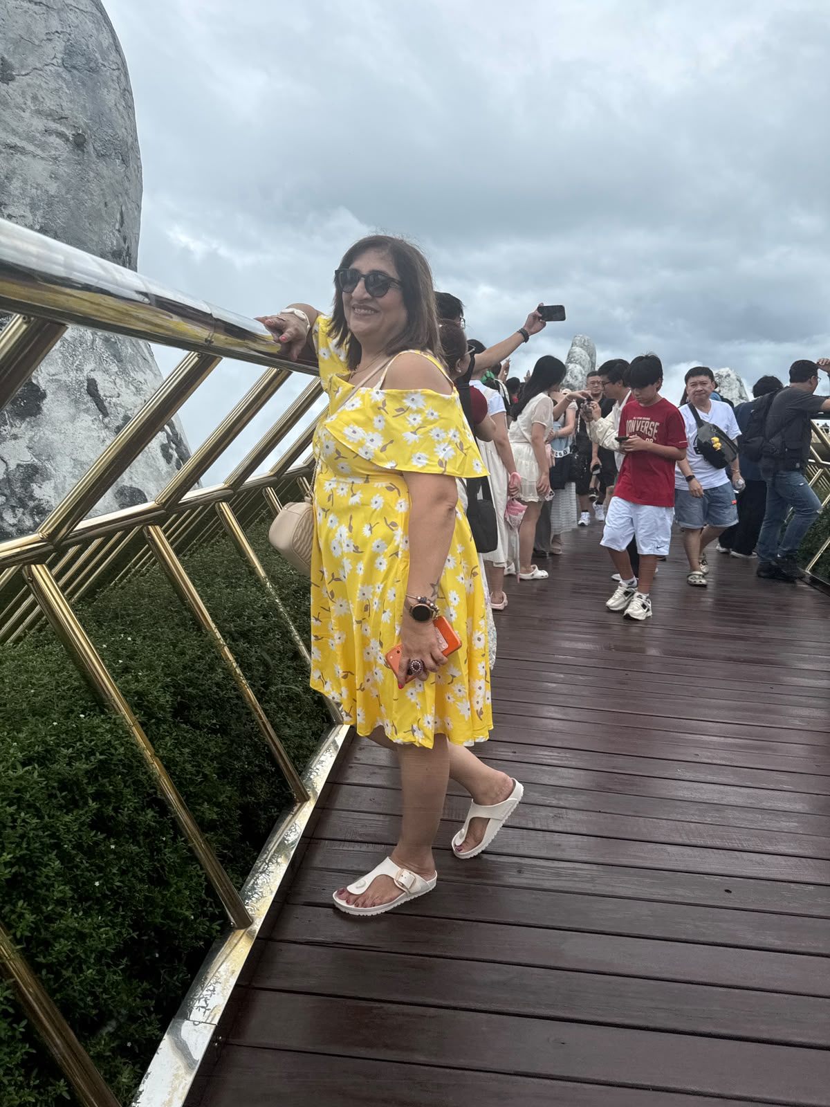 Yellow Daisy Off-Shoulder Dress