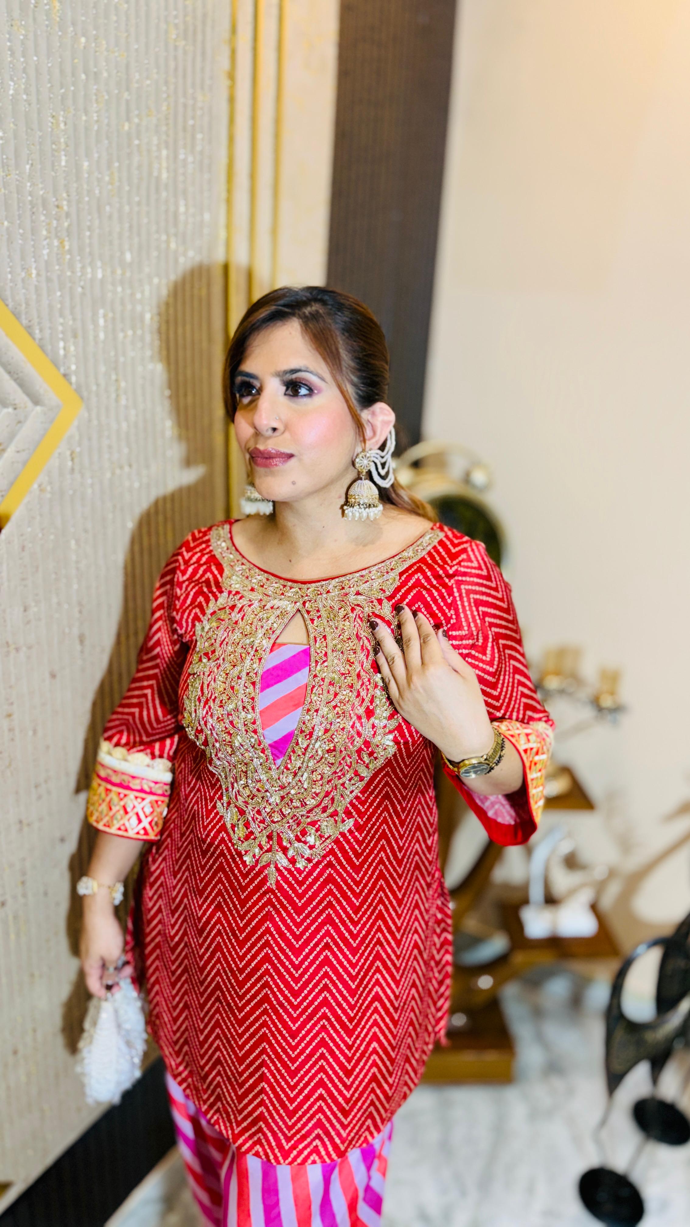 Dabka in Red Farshi Co-Ord