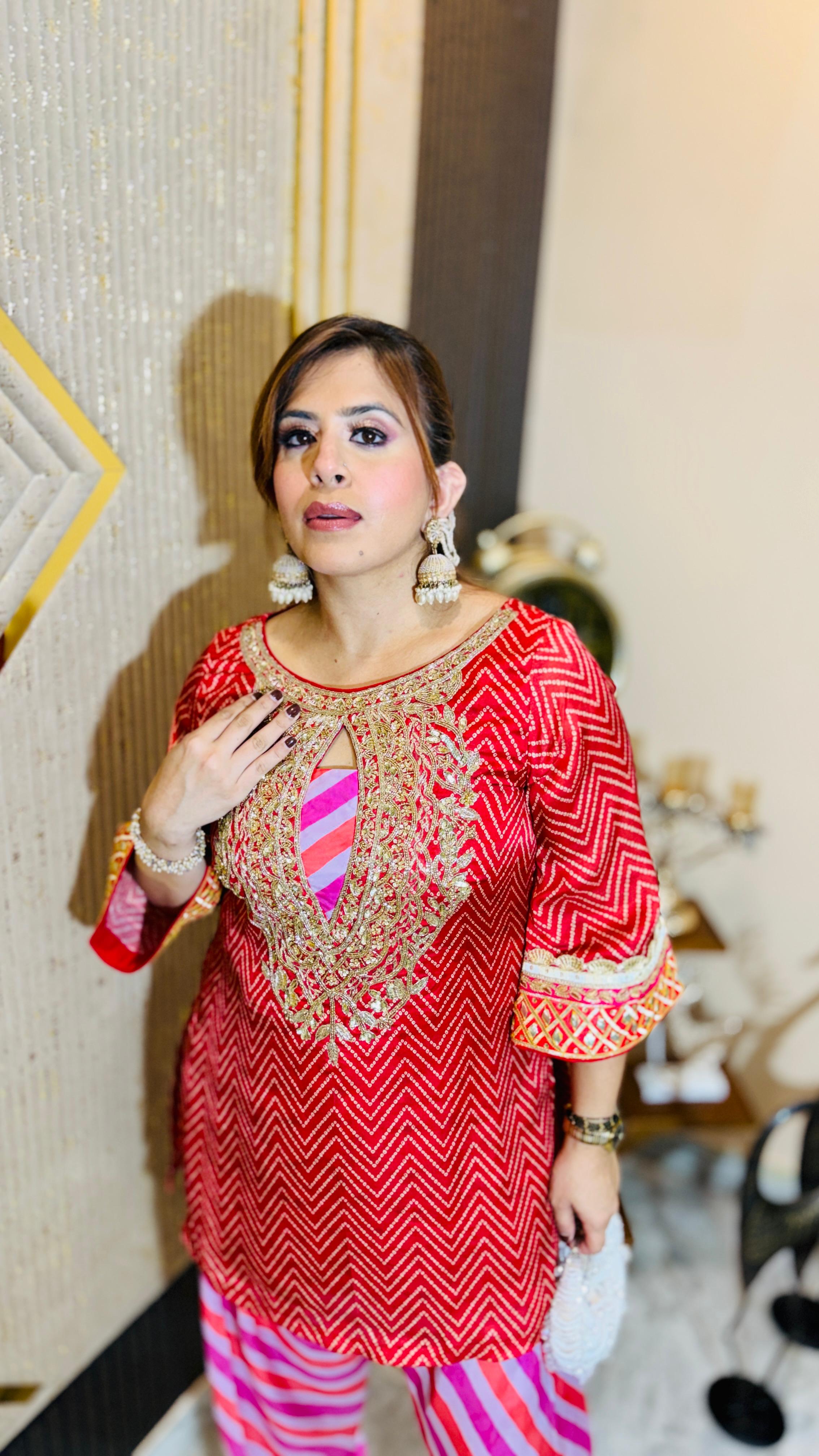 Dabka in Red Farshi Co-Ord