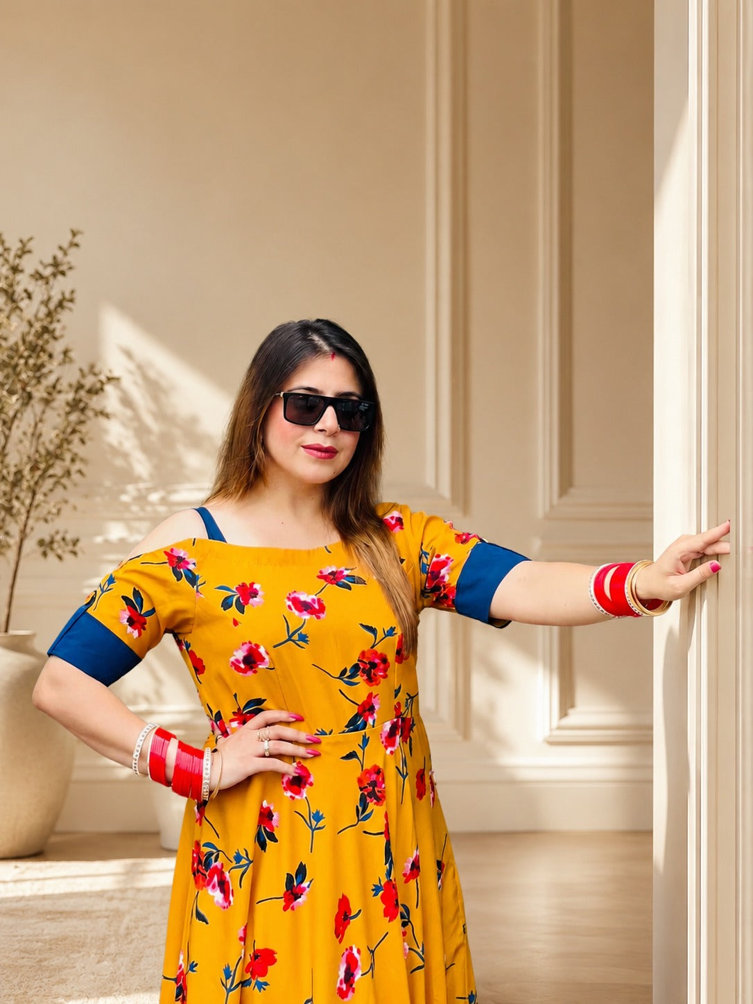 Mustard Floral Maxi
