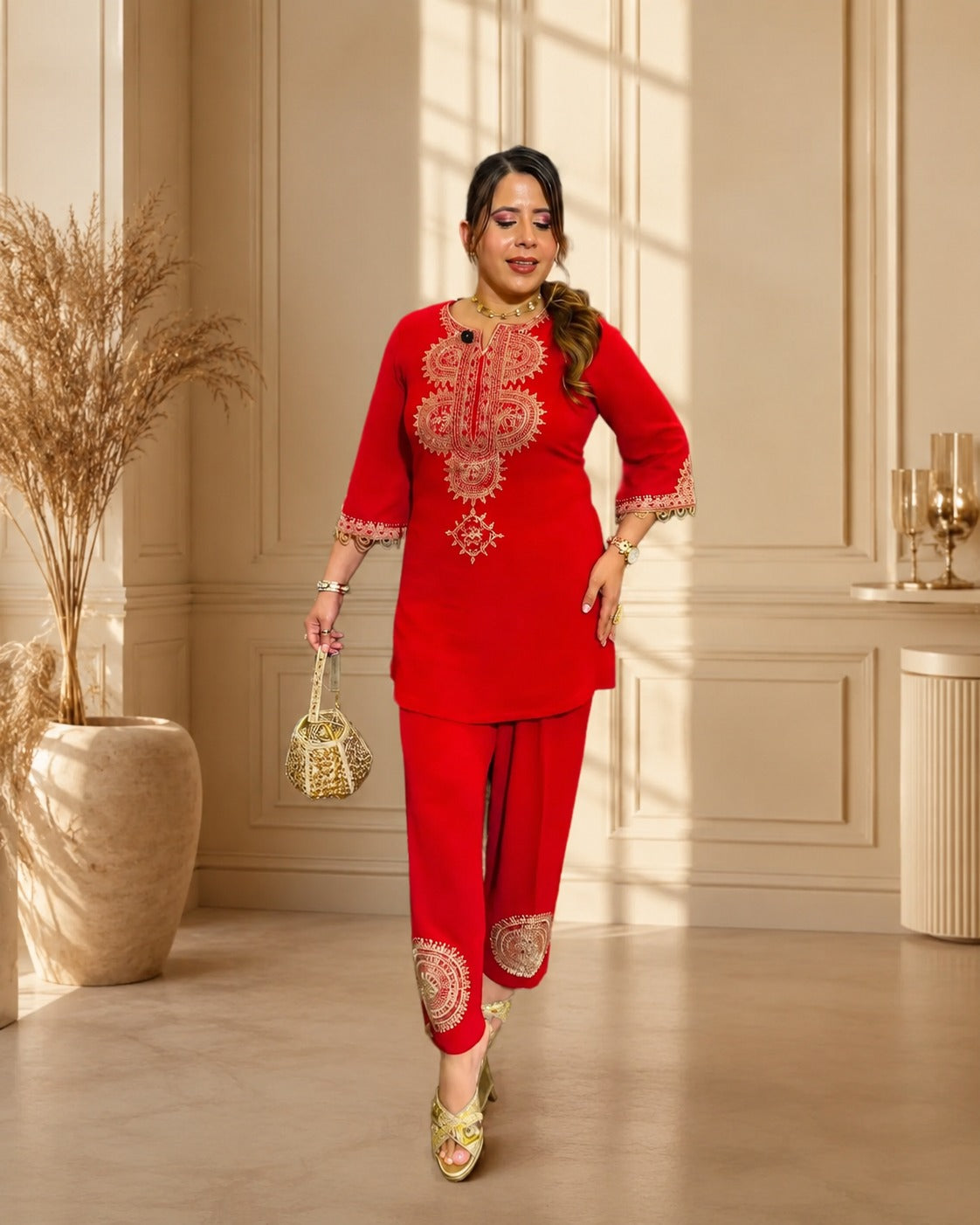 Sunrise In Cherry Farshi Co-Ord