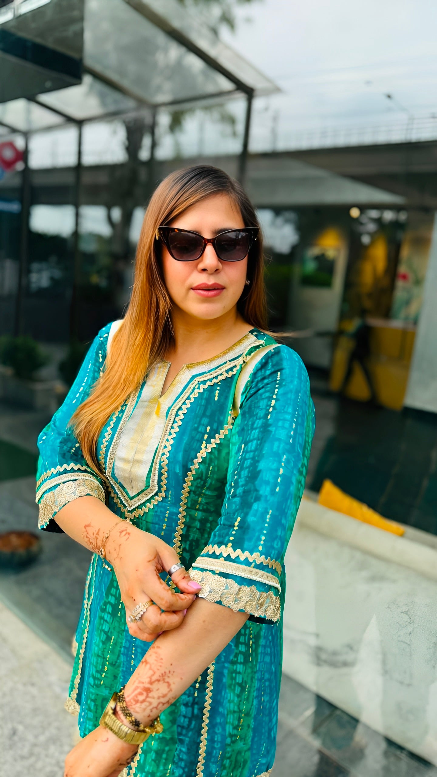 S-Teal Green Farshi Co-Ord