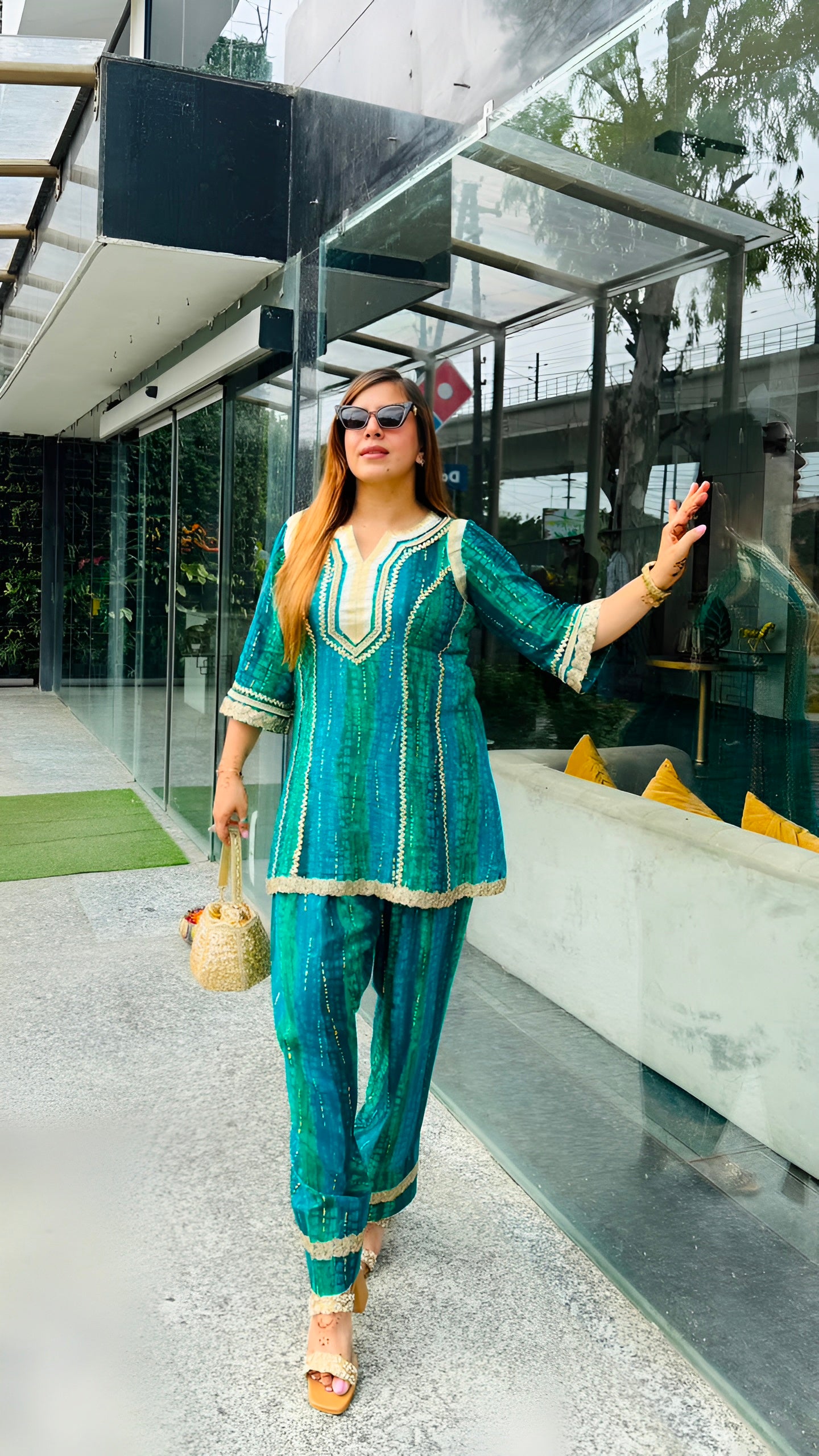 S-Teal Green Farshi Co-Ord