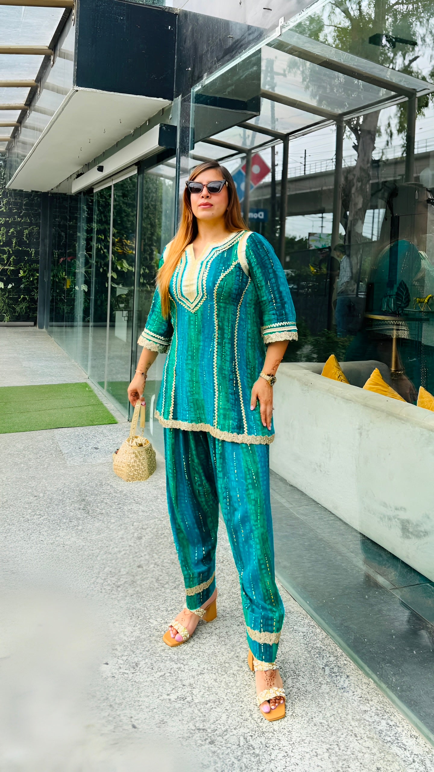 S-Teal Green Farshi Co-Ord