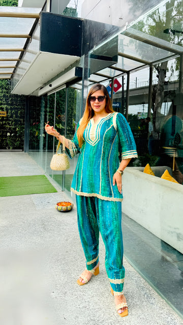S-Teal Green Farshi Co-Ord