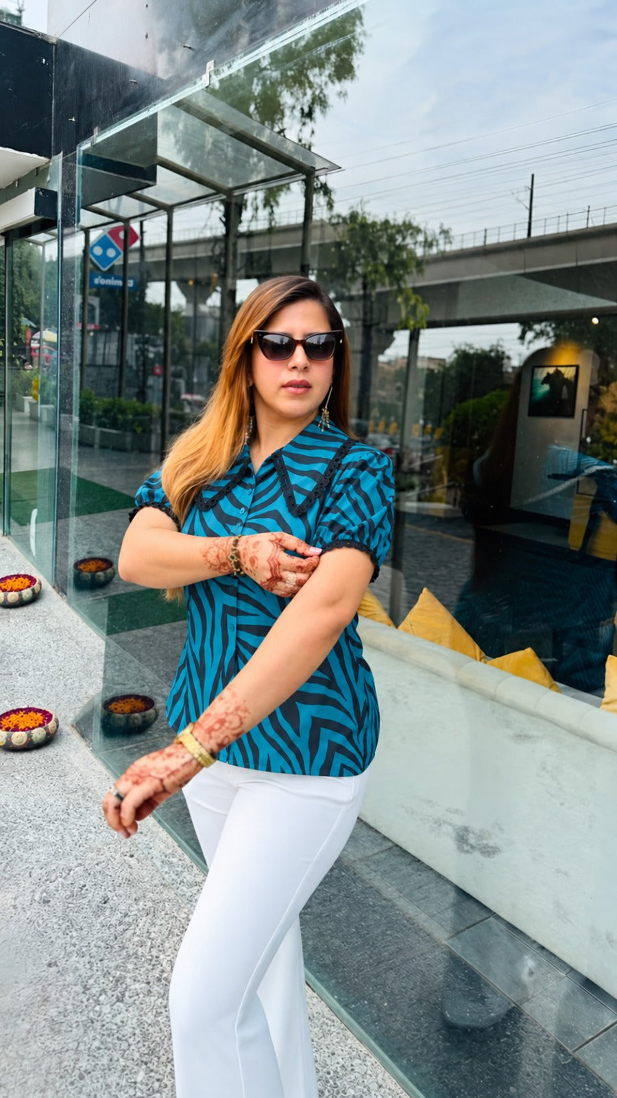 Teal Zebra Print Shirt