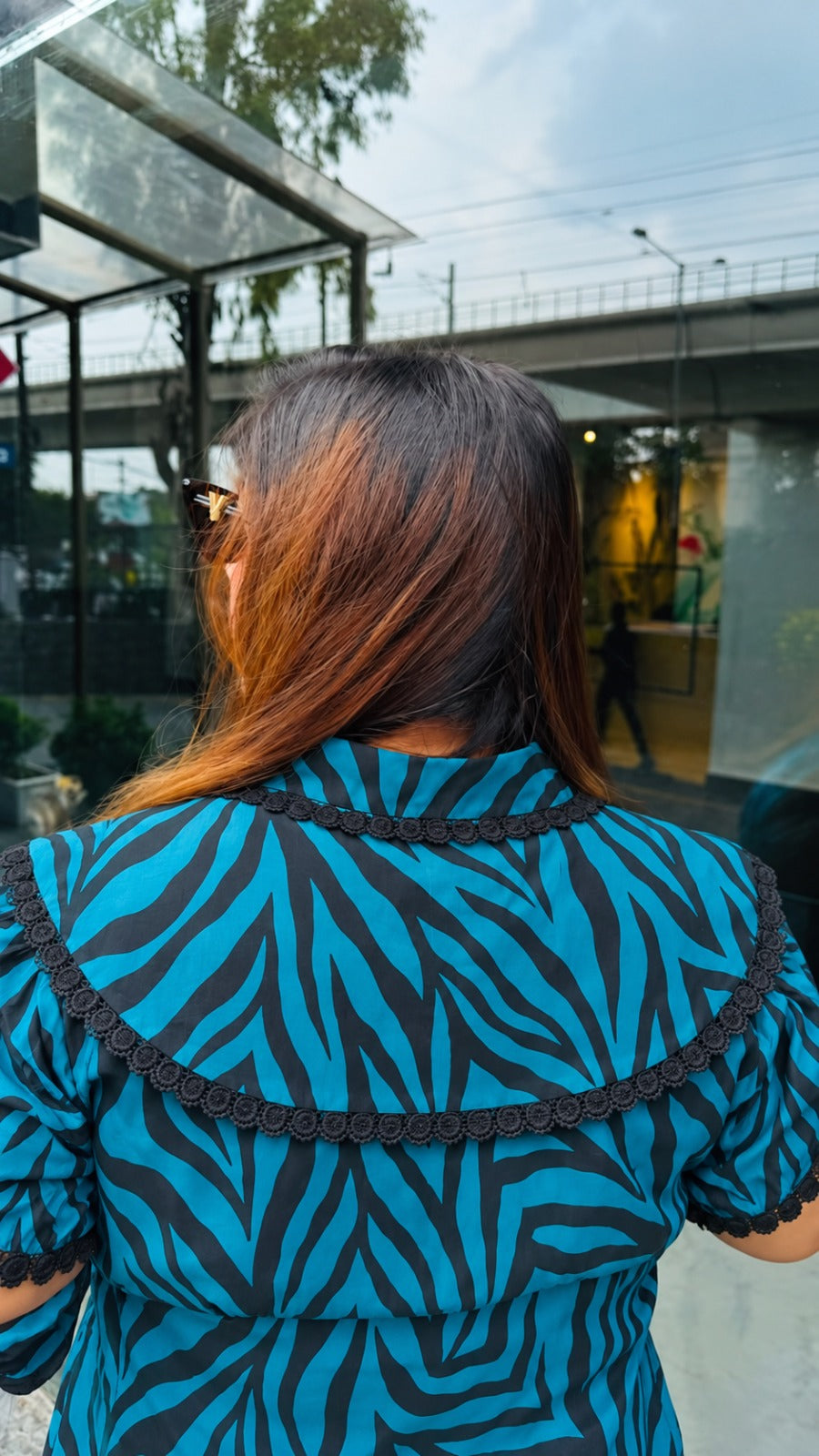 Teal Zebra Print Shirt