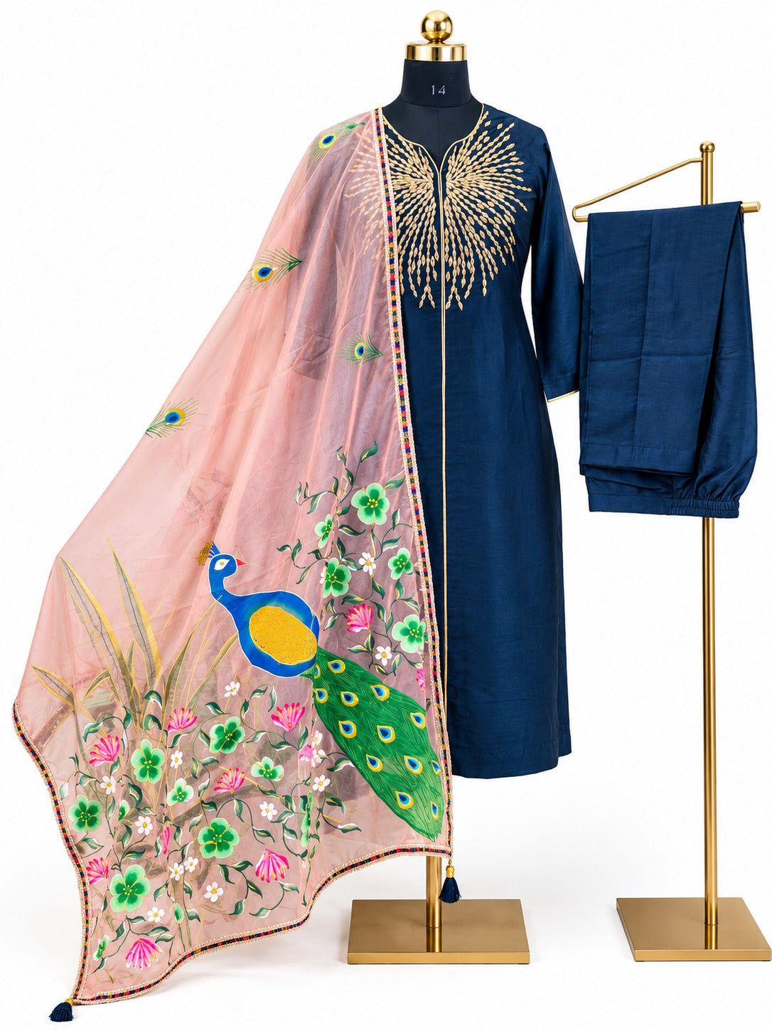 Navy Blue Suit With Dupatta