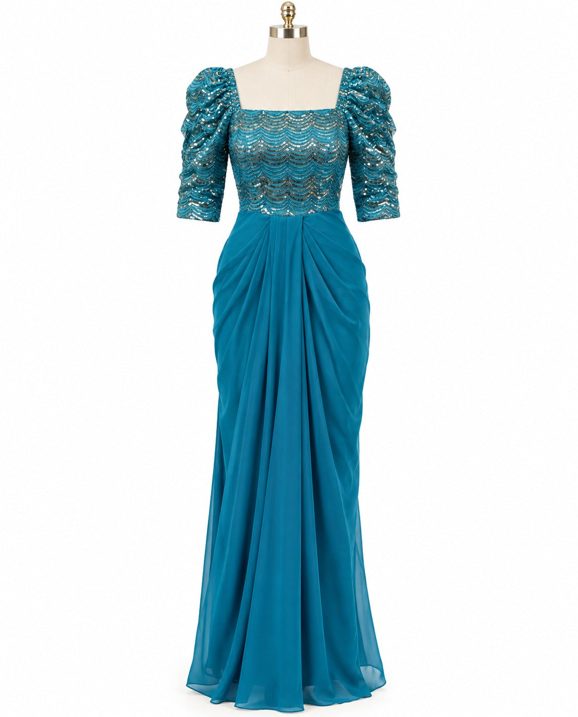 Peacock Glamour Tulip Drape