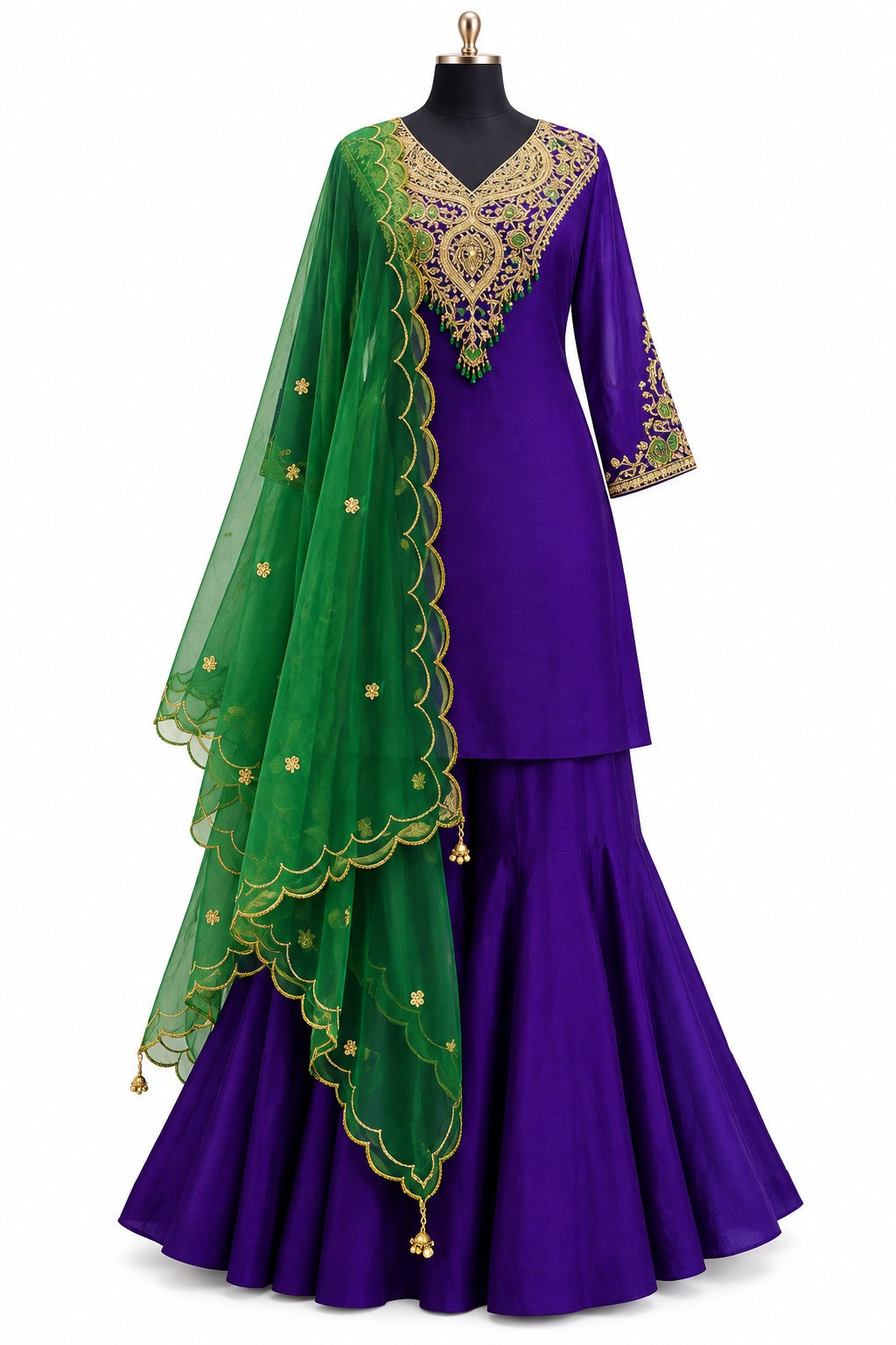 Purple Zardosi Sharara Set