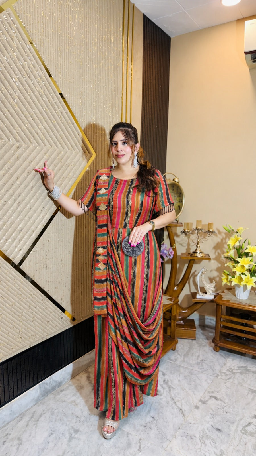 Multicolour Stripes Drape