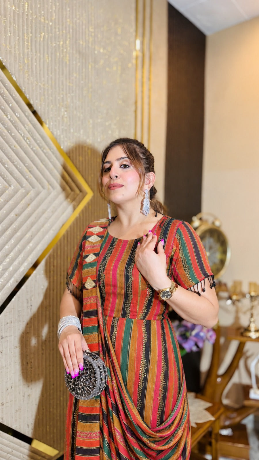 Multicolour Stripes Drape